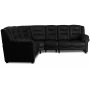 H�rnsoffa svart konstl�der 5-sits - Peking