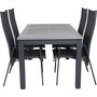 Ekens Matgrupp (152x90) - Svart/Gr - 4 Stolar