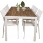 Balsj Matgrupp (205x90) - Vit/Natur - 6 Stolar