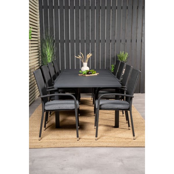 Holma Matgrupp (160x100) - Svart - 8 Stolar Holma Matgrupp (160x100) - Svart - 8 Stolar