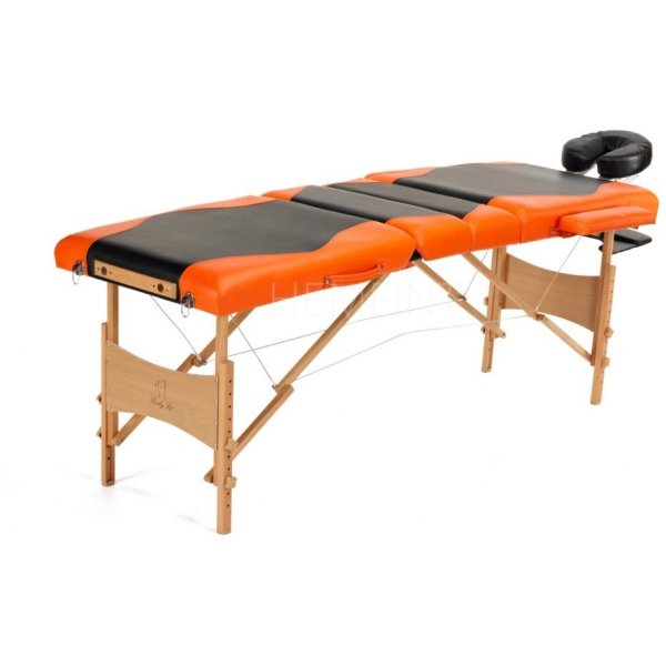 Massagebänk med träben - 4 zoner - Tvåfärgad Massagebänk med träben - 4 zoner - Tvåfärgad