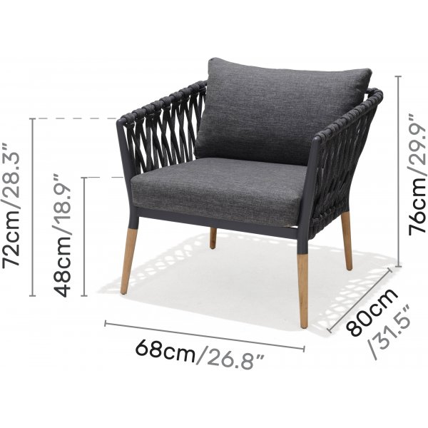 Lifestyle Garden Gartengruppe Ipanema mit Sofa, 2 Sesseln und Couchtisch - Grau / Teak / Olefin Lifestyle Garden Gartengruppe Ipanema mit Sofa, 2 Sesseln und Couchtisch - Grau / Teak / Olefin
