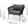 Livsstil Have udendrs gruppe Ipanema med sofa, 2 lnestole og sofabord - Gr / Teak / Olefin