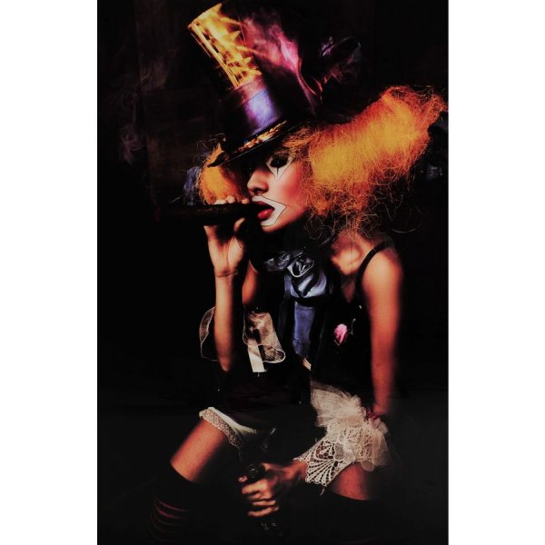 Glastavla - Clown - 80x120 cm