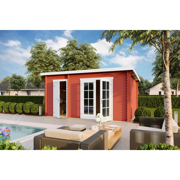 Friggebod Rolf B med cykelf�rr�d - 11,4 m� - 34 mm tr�