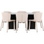 Matbord Strada med 6 st Astoria stolar - Beige/svart