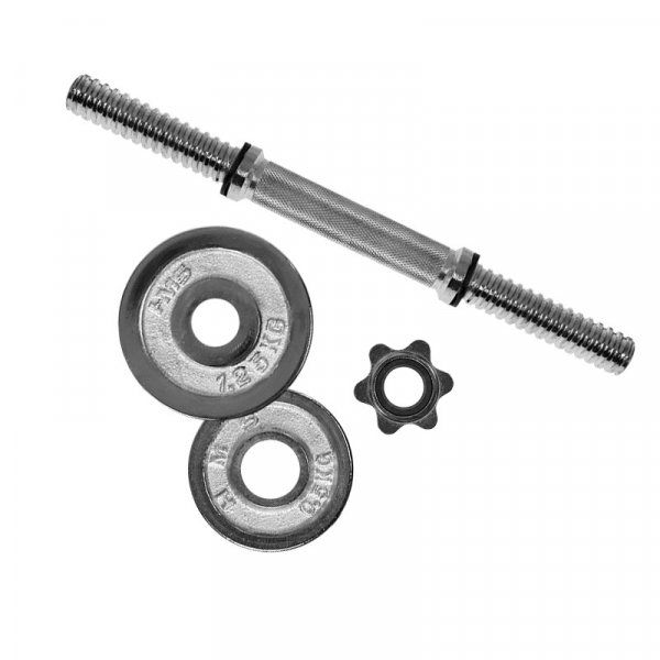 Hantelset - Kromade vikter & hantel - 15 kg