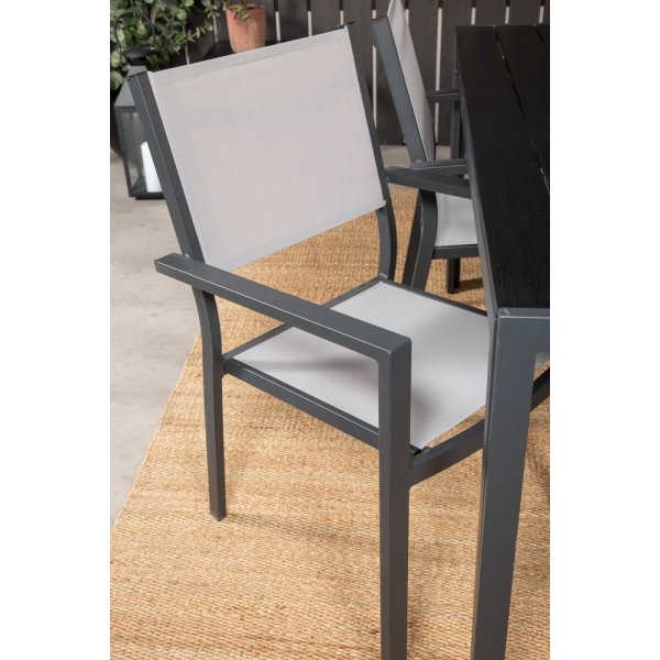 Ervalla Matgrupp (150x90) - Svart - 4 Stolar