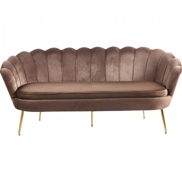 3-sits Sammetssoffa Brun/M�ssing