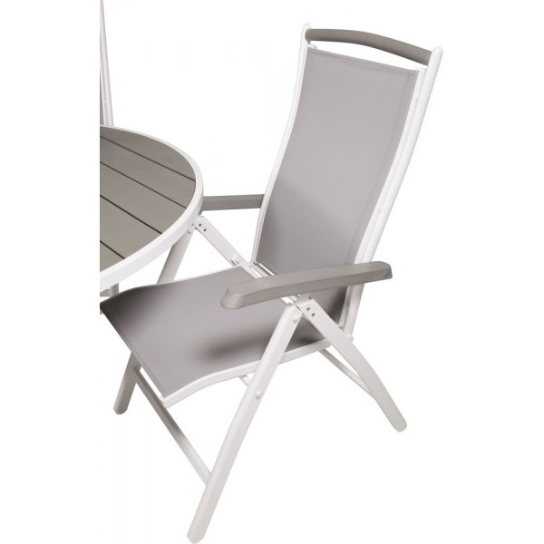 Ebbarp Matgrupp (ø140) - Vit/Grå - 4 Stolar Ebbarp Matgrupp (ø140) - Vit/Grå - 4 Stolar