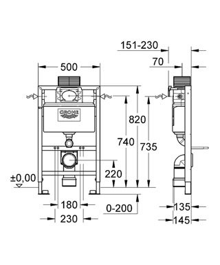 Grohe Rapid SL til vægmonteret toilet - sæde Rapid SL 38618 Grohe Rapid SL til vægmonteret toilet - sæde Rapid SL 38618
