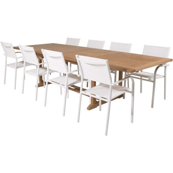 Bjuråker Matgrupp (195x110) - Vit/Natur - 8 Stolar Bjuråker Matgrupp (195x110) - Vit/Natur - 8 Stolar