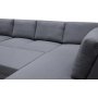 U-soffa b�ddsoffa Dream med f�rvaring - 299 cm - m�rkgr�