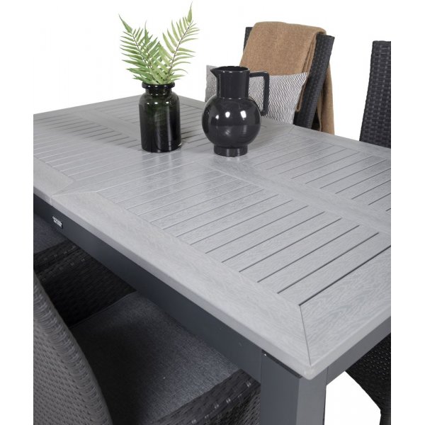 Eken�s Matgrupp (152x90) - Svart/Gr� - 4 Stolar