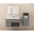 Badrumsmöbler Sorrento 85 - Cementfärgat med spegel- & sidoskåp