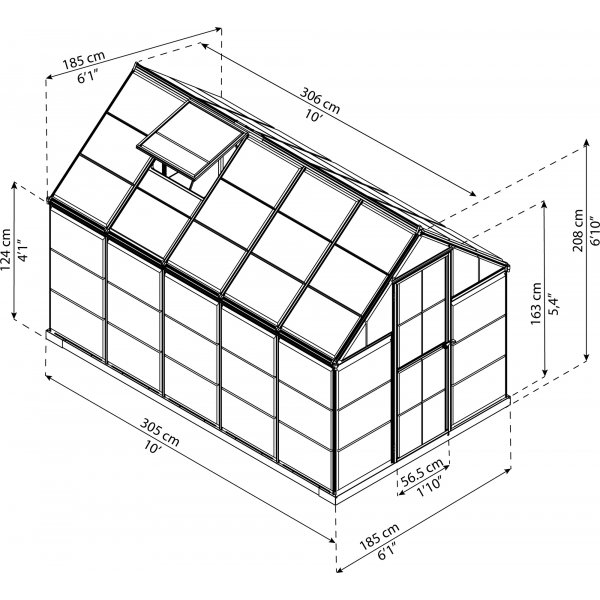 Canopia Harmony Växthus i Polykarbonat 5,7 m² - Mörkgrå/klarglas Canopia Harmony Växthus i Polykarbonat 5,7 m² - Mörkgrå/klarglas