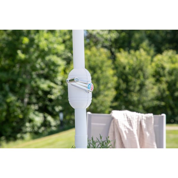 Brekki Matgrupp med Parasoll & 6 stolar Vit 150x90 cm