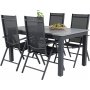 Ekens Spisegruppe (152x90) - Sort/Gr - 4 Stole