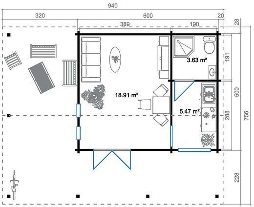 Fritidshus Emanuel - 51 m² Fritidshus Emanuel - 51 m²