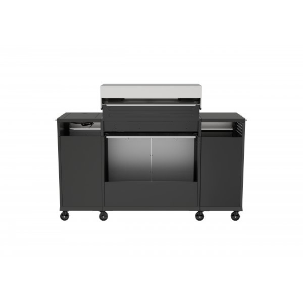 Gasolgrill med sidobr�nnare och f�rvaringssk�p - 6 br�nnare - rostfritt st�l