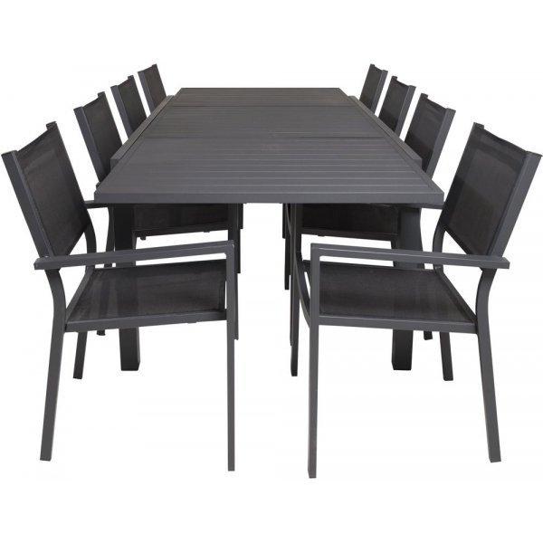 Holma Matgrupp (160x100) - Svart - 8 Stolar