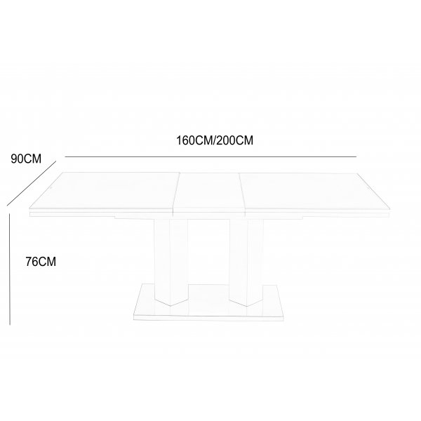 Colombia matbord f�rl�ngningbart 160-200 cm - Vit