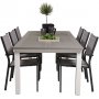 Ekens Matgrupp (224x100) - Svart/Gr/Vit - 6 Stolar
