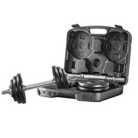 Hantelset - Svarta vikter & kromad stng - 20 kg