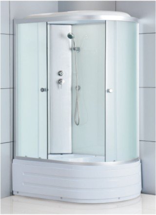 Brusekabine - Nereida | 120�80 cm | Hvidt glas og massagedyser