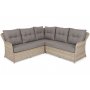 Hjrnesofa Bergamo med lnestol & bord - Beige/beige meleret