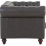 Soffa chesterfield 3-sits 219 cm - mörkbrun PU Soffa chesterfield 3-sits 219 cm - mörkbrun PU