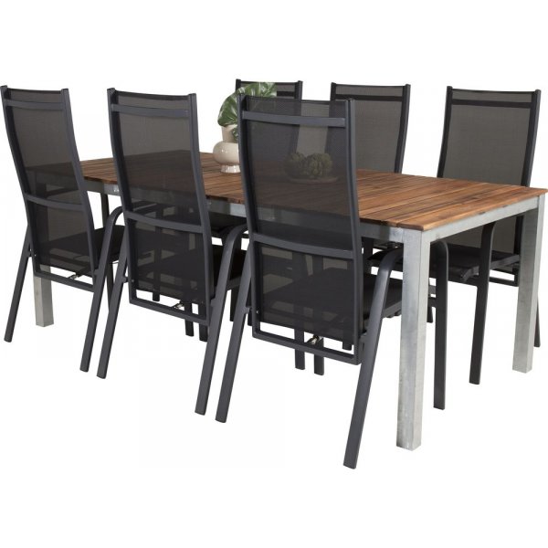 Salstad Matgrupp (200x100) – Svart/Natur - 6 Stolar Salstad Matgrupp (200x100) – Svart/Natur - 6 Stolar