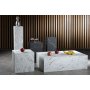 Kvadratiskt Litet Smalt Sidobord Stone - Vit Marmorlaminat, 30x30x50 cm Kvadratiskt Litet Smalt Sidobord Stone - Vit Marmorlaminat, 30x30x50 cm