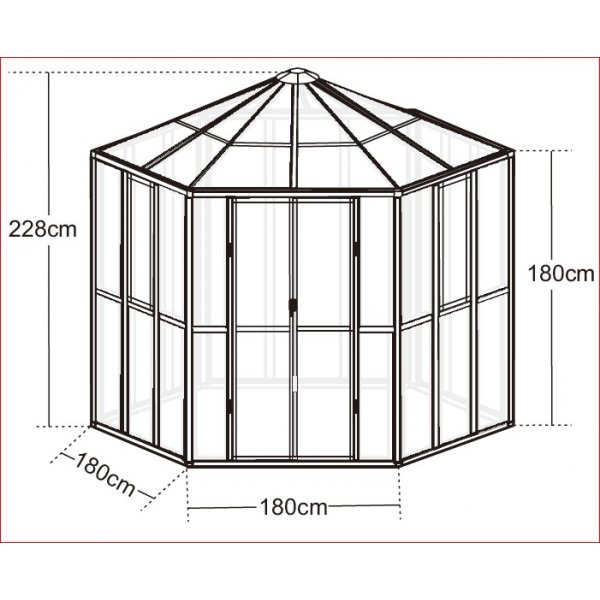 Växthus Miranda V.2 med härdat glas - Svart 9,0 m² Växthus Miranda V.2 med härdat glas - Svart 9,0 m²