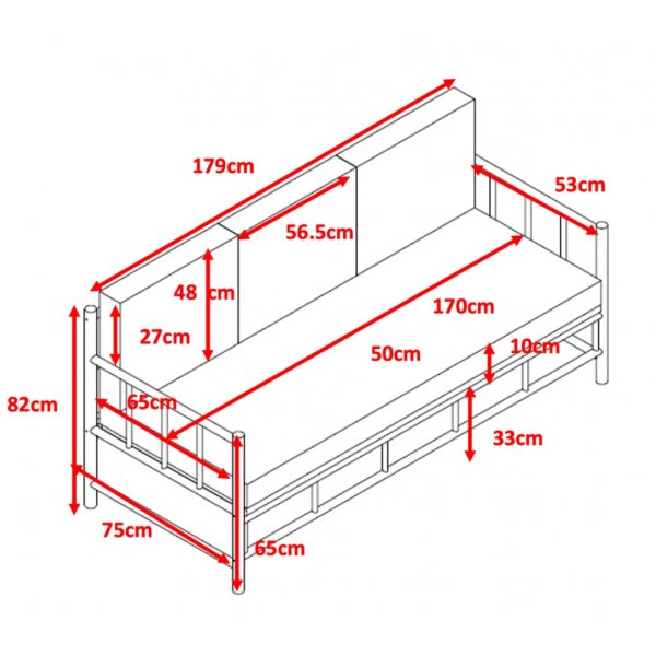 Tinka bambu utegrupp; 3-sits soffa med bord och 2 st f�t�ljer - Bambu