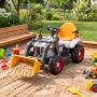 1 Elbil til børn Traktor 6V Sort & Gul Udendørs