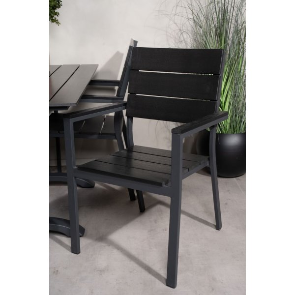 Dallaren Matgrupp (70x120) - Svart - 4 Stolar