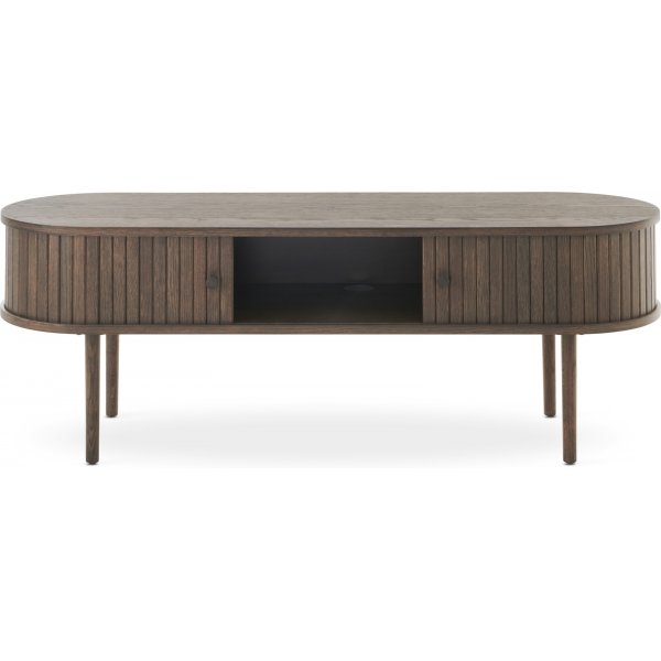 Slide TV-b�nk - Brunlackad ek