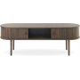 Slide TV-b�nk - Brunlackad ek