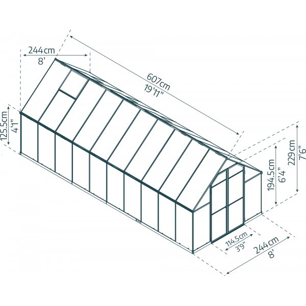 Canopia Essence Vxthus i Polykarbonat 14,7 m - Silver
