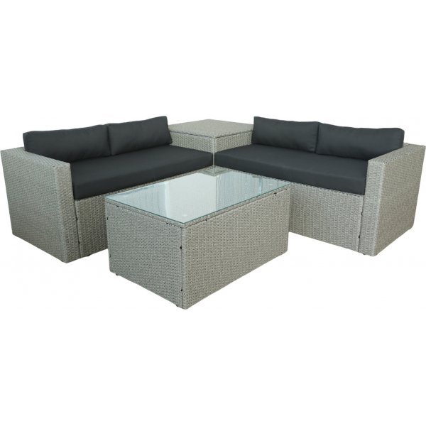Loungegrupp - Orlando | Konstrotting - Grå + Textilimpregnering för utemöbler Loungegrupp - Orlando | Konstrotting - Grå + Textilimpregnering för utemöbler