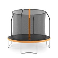 Studsmatta med säkerhetsnät - svart/orange - 305 cm