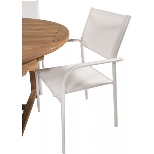 Bjuråker Spisegruppe (180x120) - Hvid/Natur - 6 Stole Bjuråker Spisegruppe (180x120) - Hvid/Natur - 6 Stole