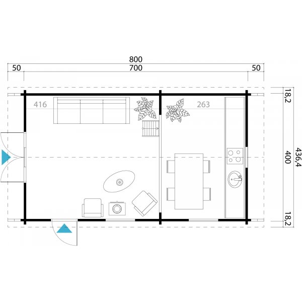 Sommerhuss�t 30,2 m� - N�glef�rdigt Attefallshus