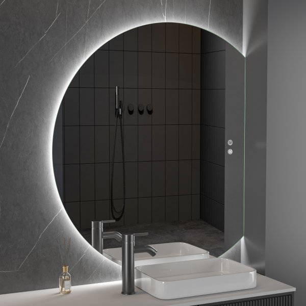 Rund spegel Ferrera med LED-belysning Rund spegel Ferrera med LED-belysning
