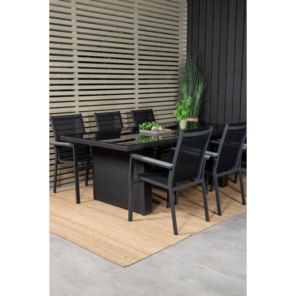 Järnsta Matgrupp (200x100) - Svart - 6 Stolar Järnsta Matgrupp (200x100) - Svart - 6 Stolar