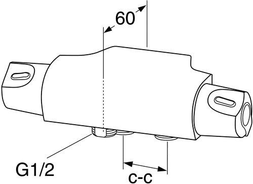 Gustavsberg Nautic termostat, 40 cc, nedadg�ende tilslutning
