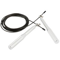 Speed rope med kullager (stålvajer & alu-handtag) silvrigt | svart Speed rope med kullager (stålvajer & alu-handtag) silvrigt | svart