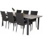 Prssebo Matgrupp (224x100) - Svart/Gr - 6 Stolar