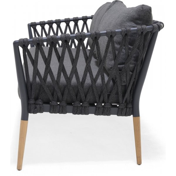 Lifestyle Garden utegrupp Ipanema med soffa, 2 st ftljer och soffbord - Gr / Teak / Olefin